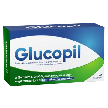 Glucopil Étrend-kiegészítő filmtabletta gyógynövényekkel B-vitaminokkal és krómmal 60x