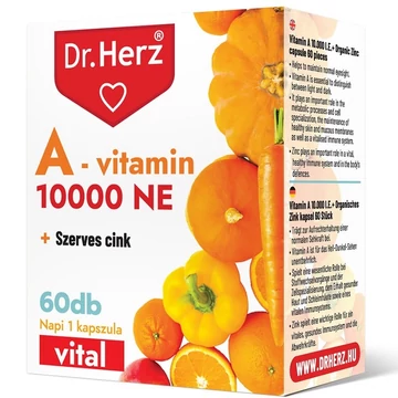 Dr Herz A-vitamin 10000NE+Szerves Cink kapszula 60x