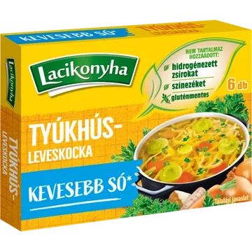 Lacikonyha tyúkhúsleves-kocka sócsökkentett 60g