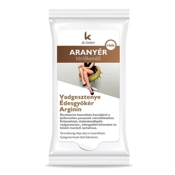 Dr.Kelen Aranyér törlőkendő 10db