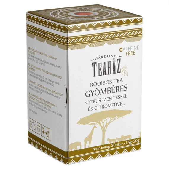 Gárdonyi Teaház rooibos tea gyömbér citromfű és csipke 20x