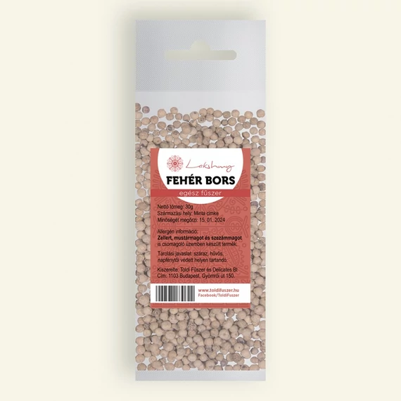 Toldi fűszer fehérbors egész 30g