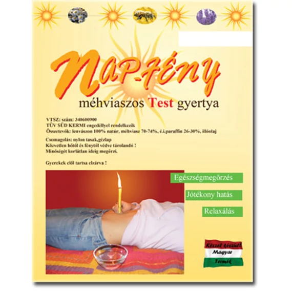 Napfény testgyertya geránium 10x