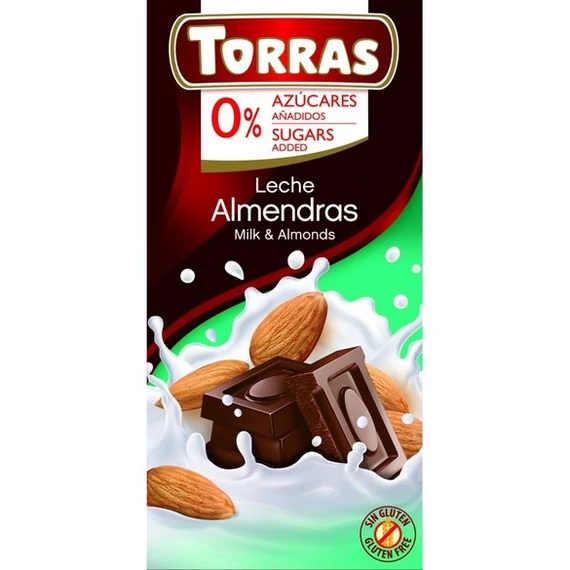 Torras Diabetikus mandulás tejcsoki gluténmentes HCN 75g