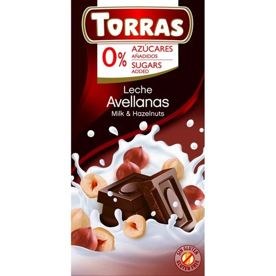 Torras Diabetikus mogyorós tejcsoki gluténmentes HCN 75g