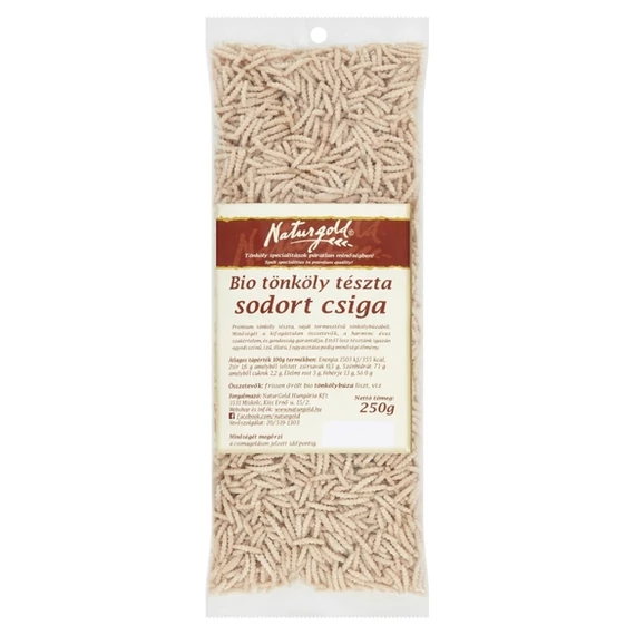 Naturgold tészta bio tönköly fehér csiga 250g
