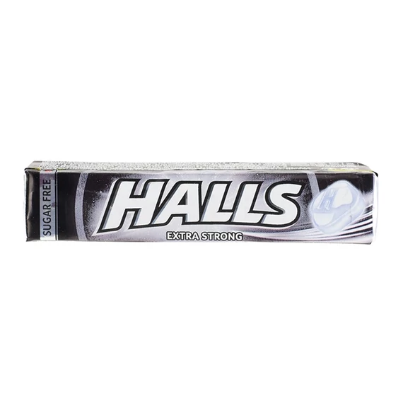 Halls Extra stark extra erős fekete 32g