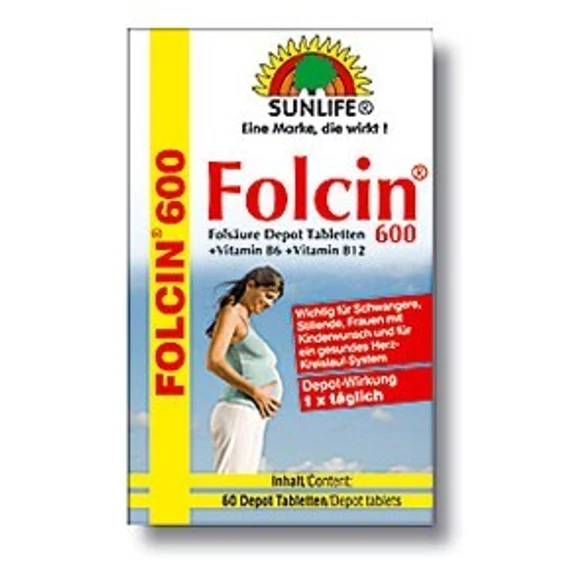 Sunlife Folcin folsav+B6+B12 vitamin 60x