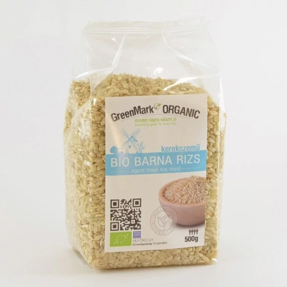 GreenMark bio Rizs barna kerekszemű 500g