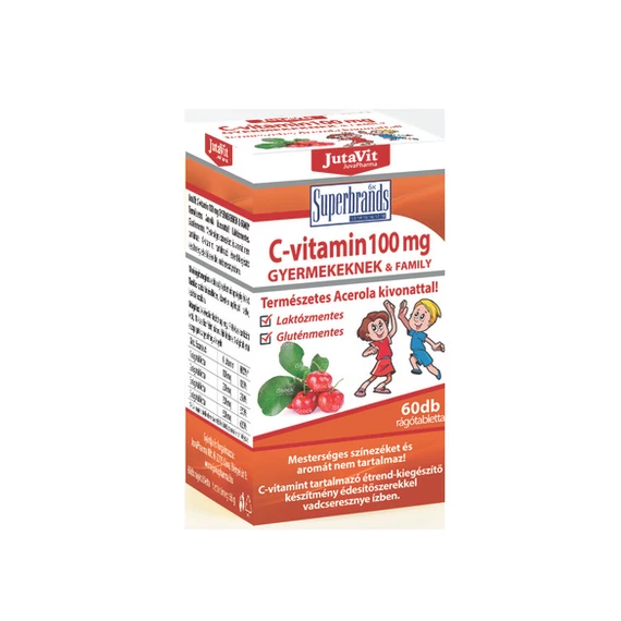 Jutavit Acerola C-vitamin 100mg rágótabletta gyerek 60x