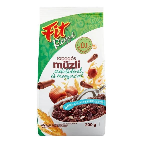 Fit reggeli ropogós müzli csokoládéval és mogyoróval 200g