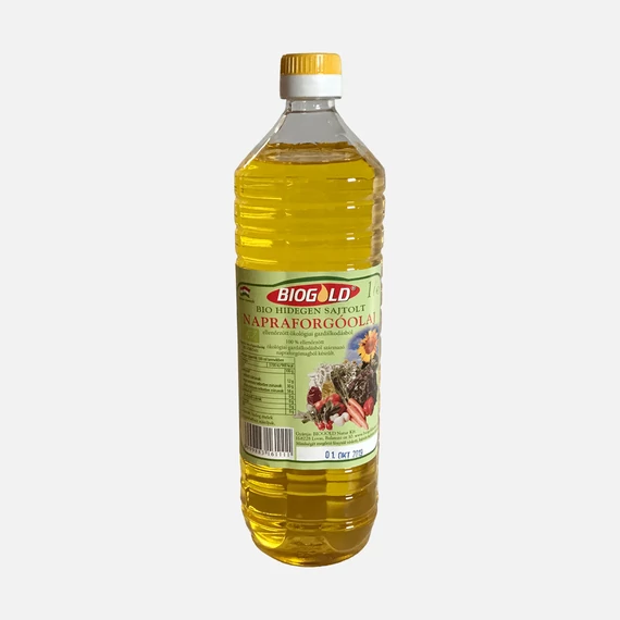 Biogold bio 100% hidegen sajtolt napraforgó étolaj 1l