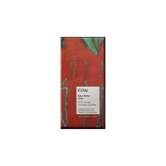 Vivani bio csokoládé edel bitter chili 100g