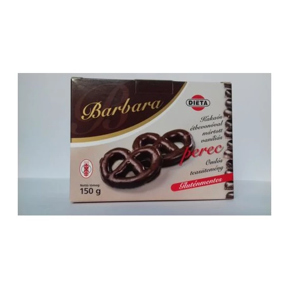 Barbara gluténmentes teasütemény perec vaníliás kakaós 150g
