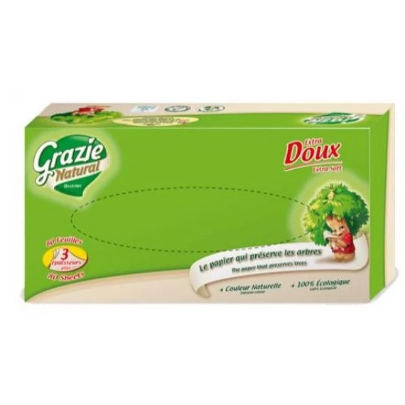 Grazie Natural papírzsebkendő dobozos 80x
