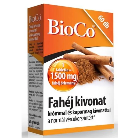 BioCo Fahéj 1500mg tabletta +Króm és Kapor 60x