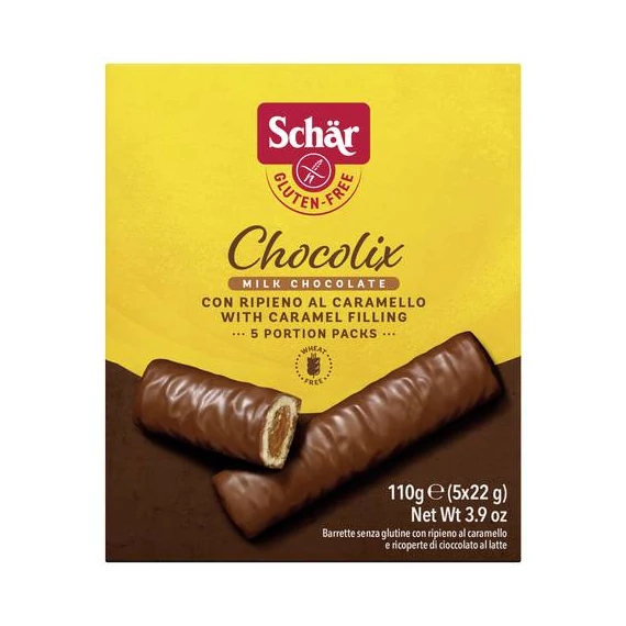 Schar gluténmentes karamellás keksz 5x22g Chocolix 110g