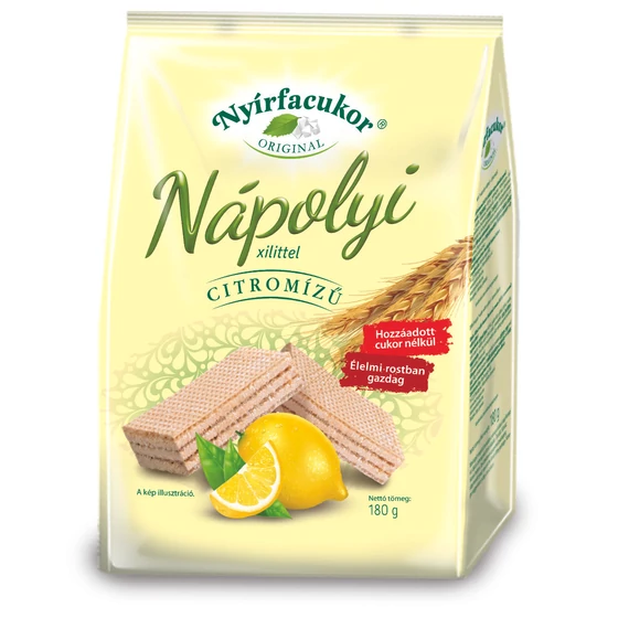 Nyírfacukor citromos,rostban gazdag nápolyi 180g