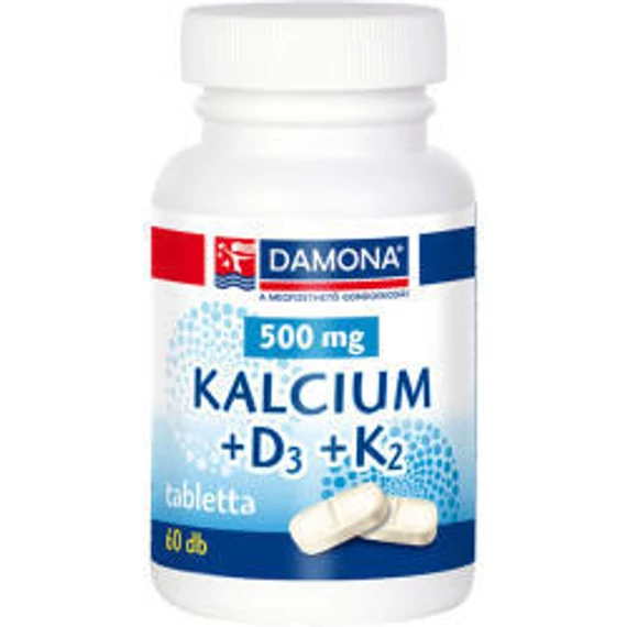 Damona Kalcium+D3+K2 500mg tabletta 60x