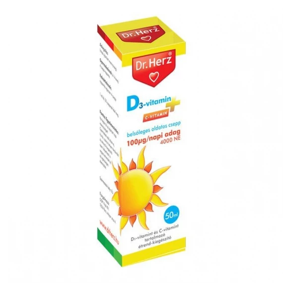 Dr Herz D3 vitamin 4000 NE csepp+ c vitamin 50ml