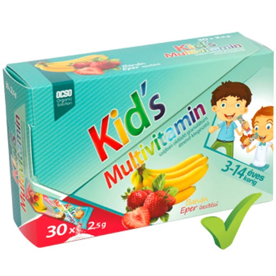 Ocso Kids Multivitamin szájban old.granulátum eper,banán 30x