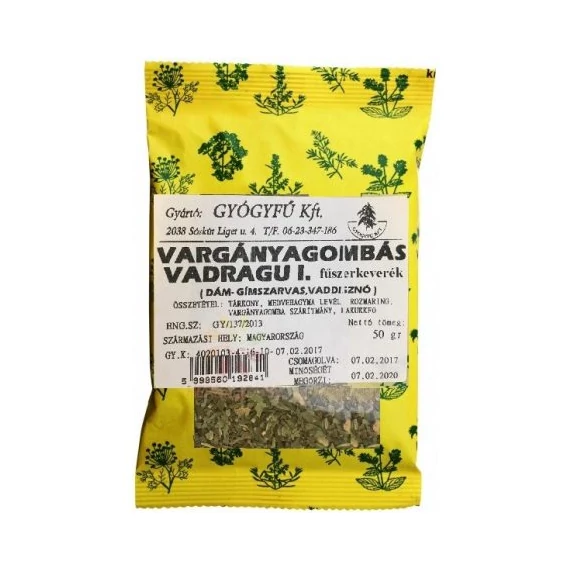 Gyógyfű fűszerkeverék Vargányás gombás vadragu I. 50g