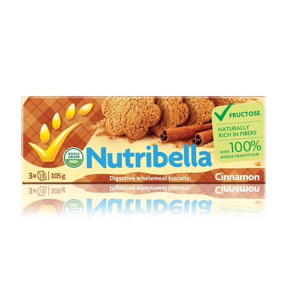 Nutribella fahéjas, teljes kiőrlésű vegán keksz 105g