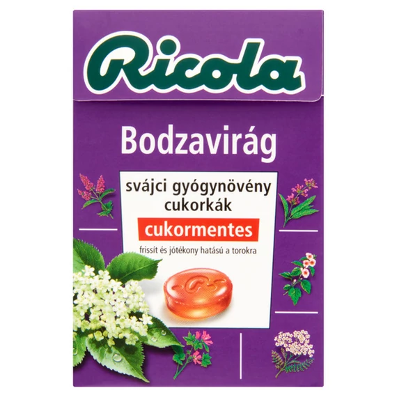 Ricola Bodzavirág gyógynövényes cukorka 40g