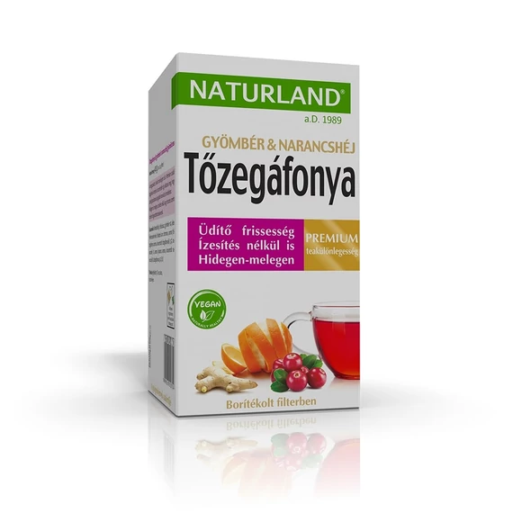 Naturland Gyümölcstea Tőzegáfonya-gyömbér narancshéj 20x