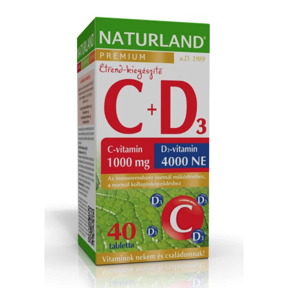 Naturland prémium C-1000+D vit.4000NE tabletta 40x