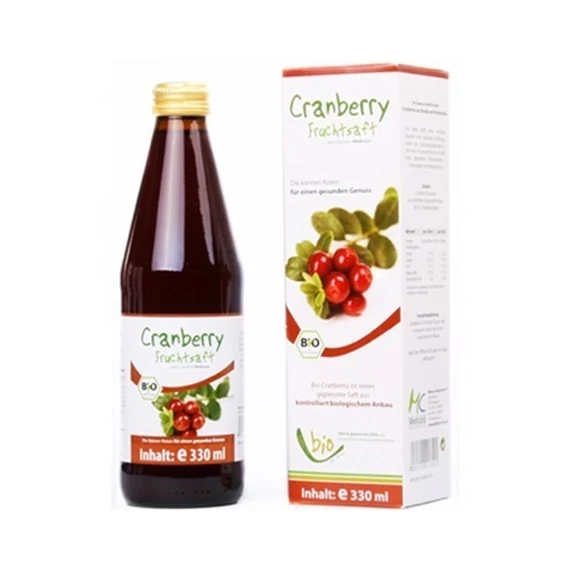 Medicura bio 100% Tőzegáfonya gyümölcslé 330ml