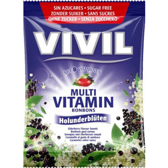 Vivil cukorka multivitaminos bodzás 60g