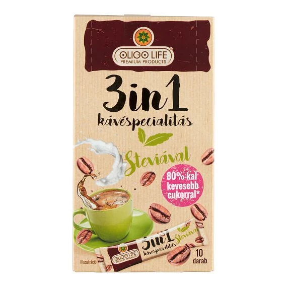 Oligo Life 3in1 kávé édesítőszerrel 10x10g 100g