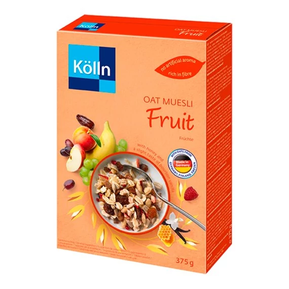 Kölln teljes kiőrlésű zab müzli gyümölccsel 375g