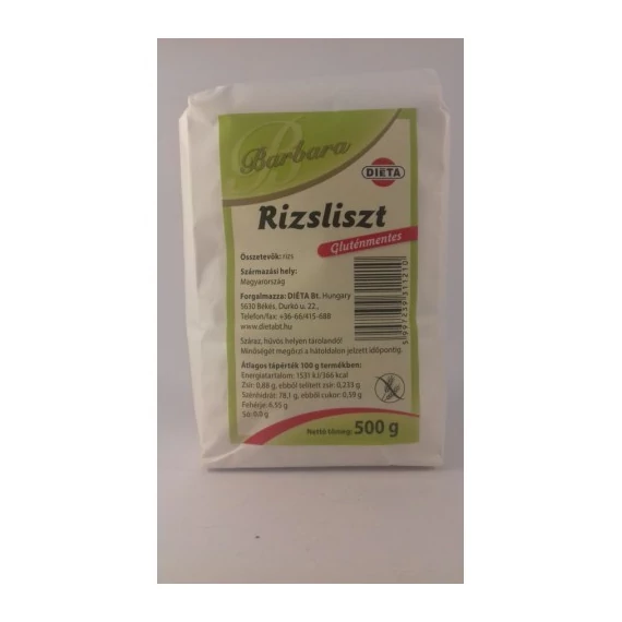 Barbara gluténmentes rizsliszt 500g