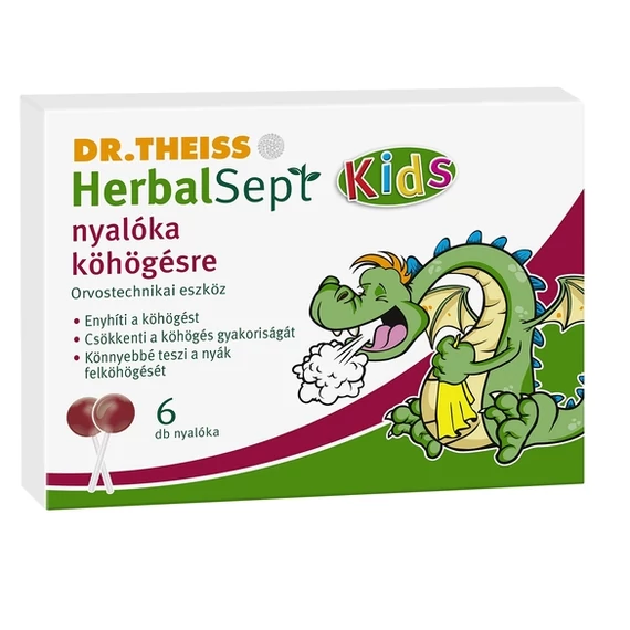 Dr Theiss Herbalsept nyalóka köhögésre málna ízű 6x