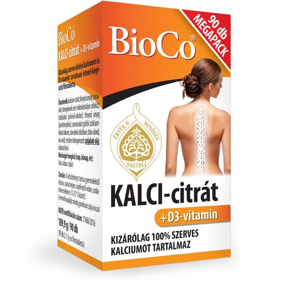 BioCo Kalci-citrát+D3 szerves 90x