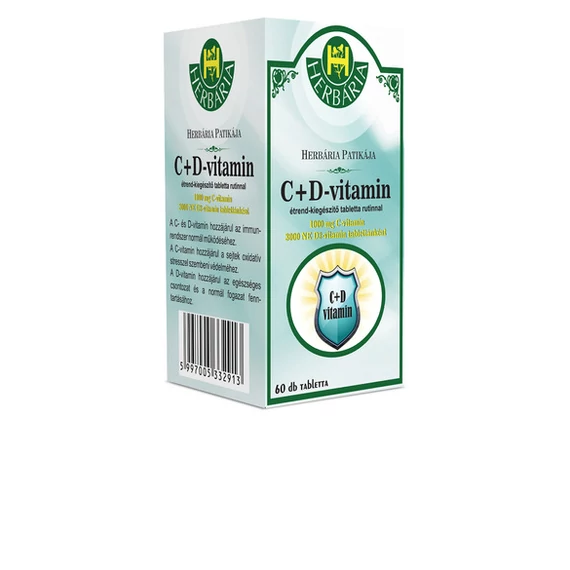 Herbária Patikája C 1000mg +D3 3000NE vitamin tabletta 60x