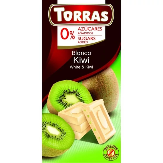Torras Kiwis fehér csokoládé diabetikus gluténmentes 75g