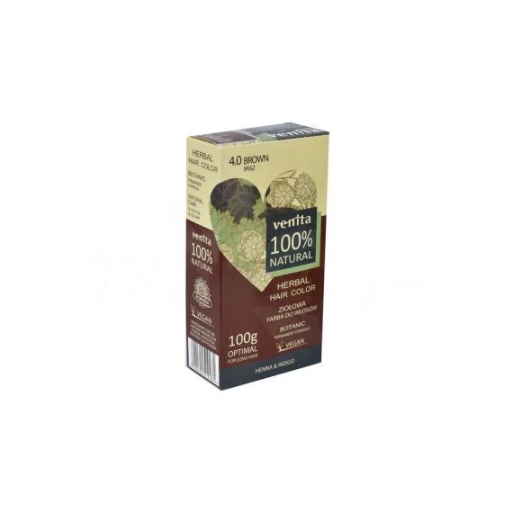 Venita 100% natural gyógynöv porhajfesték 4,0 barna 100g