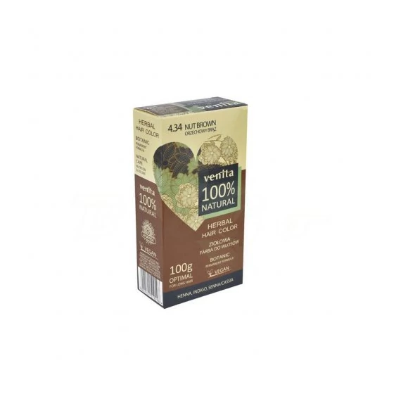 Venita 100% natural gyógynöv porhajfesték 4,34 mogyoró 100g
