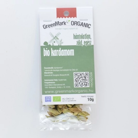 GreenMark bio hántolatlan zöld egész kardamom 10g