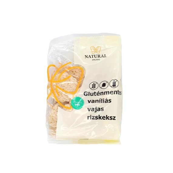 Natural vanília-vaj gluténmentes rizskeksz 100g