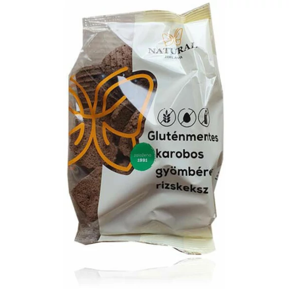 Natural karob-gyömbér gluténmentes rizskeksz 150g