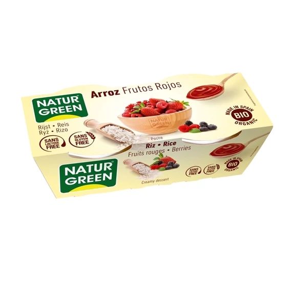 NaturGreen bio rizsdesszert erdei/vörös gyümölcs 2x125g 250g