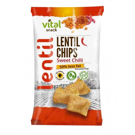 Vital snack gluténm lencse chips édes chili ízű 65g