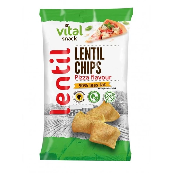 Vital snack gluténm lencse chips pizza ízű 65g