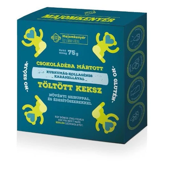 Majomkenyér töltött keksz kurkumás 75g