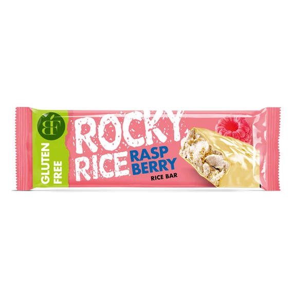 Rocky Rice puff.fehércsokis rizsszelet málna gluténment. 18g