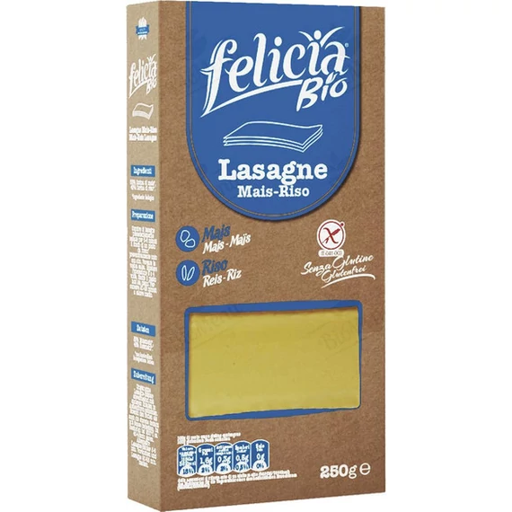 Felicia bio Kukorica-rizs lasagne tészta gluténmentes 250g